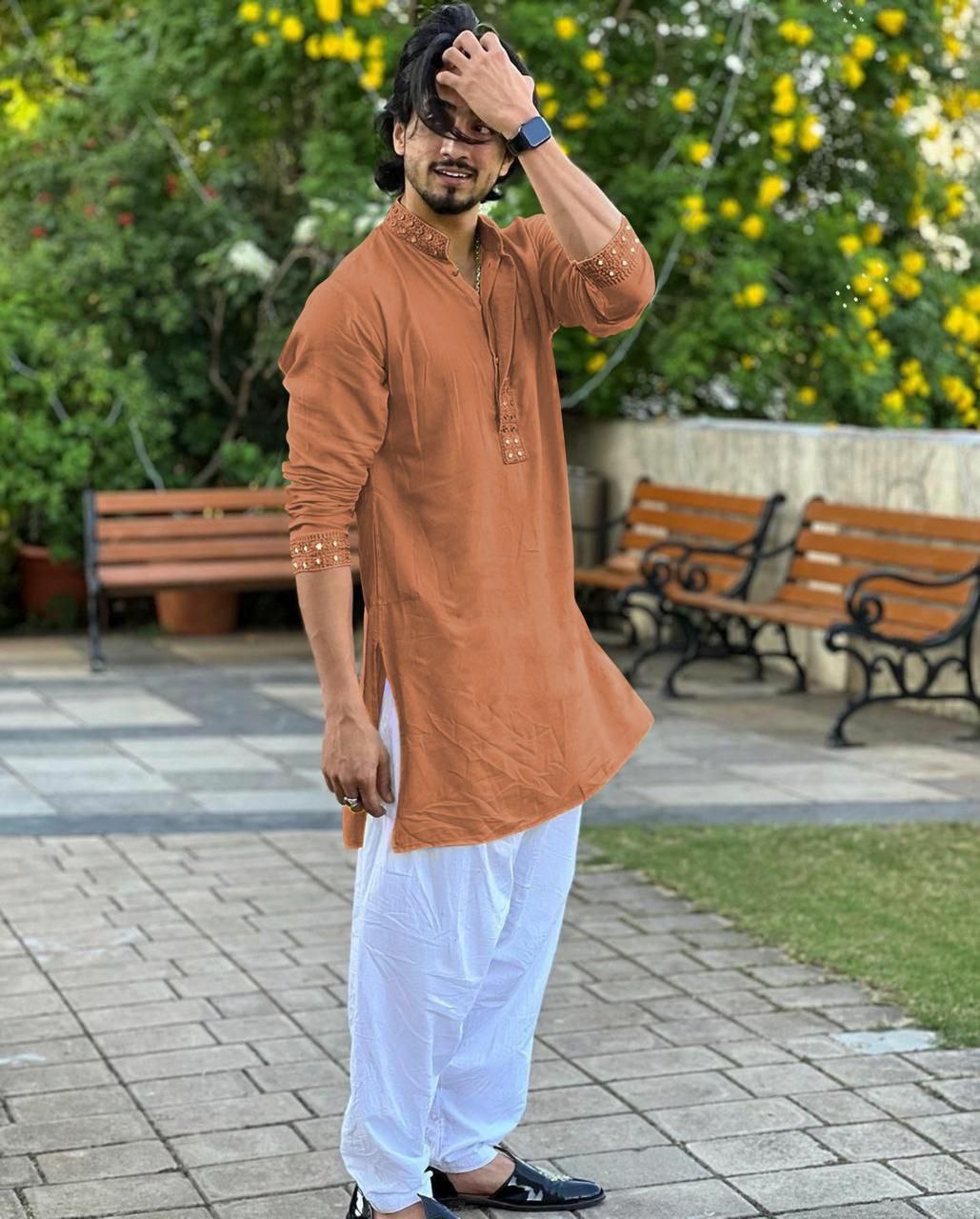 Clay MIRROR EMBROIDERY KURTA AND PATIYALA