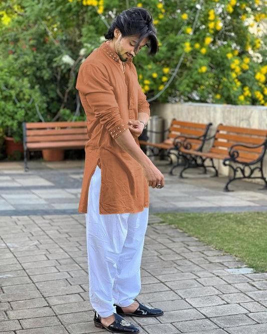 Clay MIRROR EMBROIDERY KURTA AND PATIYALA