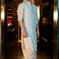 WHITE SEQUENCE EMBROIDERY WORKED MEN'S KURTA + WHITE PAJAMA