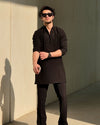 BLACK NECK WORK KURTA AND PAJAMA