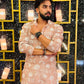 Beige Motif Embroidered Work Men's Kurta with Pajama