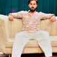 Beige Motif Embroidered Work Men's Kurta with Pajama