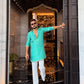 AQUA BLUEB Kurta with PAIJAMA Sequin Embroidery WORK