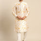 TIE AND DIE MIROOR YELLOW KURTA  WITH PAJAMA