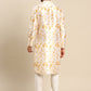 TIE AND DIE MIROOR YELLOW KURTA  WITH PAJAMA