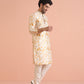 TIE AND DIE MIROOR YELLOW KURTA  WITH PAJAMA