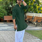 MEHNDI GREEN MIRROR  EMBROIDERY KURTA AND PATIYALA