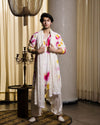 CELEBRITY MULTI COLOURED MIRROR WORK PRINTED KURTA, PAJAMA and DUPATA