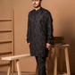 CELEBRITY MEN'S DESIGNER EMBRODRY BLACK KURTA WITH PAJAMA