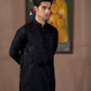 BLACK HUMMING BIRDS EMBRODRY KURTA WITH WHITE PAJAMA