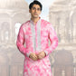 PINK Neck Embroidered Work Men's Kurta with Pajama