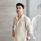 White Lotus Embroidered  Men's Kurta With Pajama