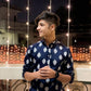 DARK BLUE EMBROIDERY WORK KURTA, PAJAMA STE