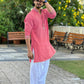 Rosy Pink MIRROR  EMBROIDERY KURTA AND PATIYALA