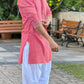 Rosy Pink MIRROR  EMBROIDERY KURTA AND PATIYALA