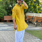 Dark Gold MIRROR  EMBROIDERY KURTA AND PATIYALA