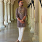 ELEPHANT Ironside Grey  Neck Embroidered Work Men's Kurta with Pajama