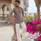 ELEPHANT Ironside Grey  Neck Embroidered Work Men's Kurta with Pajama