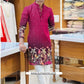 DARK PINK PRINTED KURTA SET