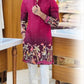 DARK PINK PRINTED KURTA SET