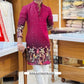 DARK PINK PRINTED KURTA SET